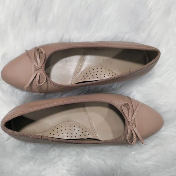 Mona Lisa Prima Leather Bow Accent Soft Pink Ballet Flats Women's Size 8 - Picture 4 of 11